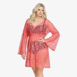 NWOT Torrid coral lace dress